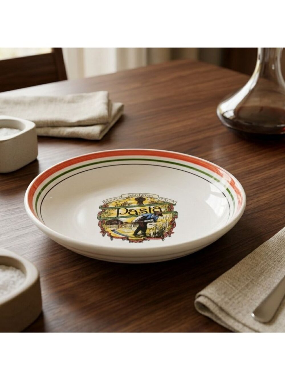 Vintage Himark Italy Large Pasta Serving Bowl 13" San Remo Ceramic Dish